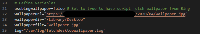 Shell script with wallpaperurl variable